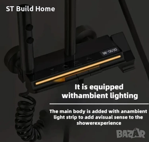 Луксозен Комплект Душове с Медна Душова Глава и Цифров Термостат – ТОП Качество!, снимка 7 - Душове - 51625632