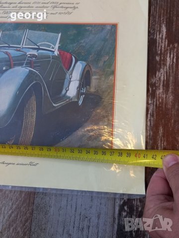 Литография ретро автомобил BMV, Bugatti,  Mercedes Benz , снимка 13 - Колекции - 38767394