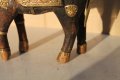 Арабски дървен кон с месингова украса, снимка 4