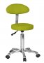 Козметичен/фризьорски стол - табуретка с облегалка Fast+ 55/74 см - черна/бяла/зелена, снимка 3