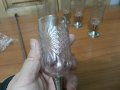 Руски кристални чаши с метално столче, снимка 3