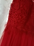 Елегантна червена официална рокля с дантела – перфектна за бал, сватба или повод, снимка 2