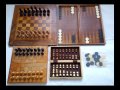 Табла и шах, дървена кутия, дървени фигури, пулове за игра на табла, дървена табла , снимка 2