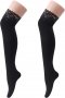 Нови 2 броя черни високи чорапи Дамски чорапогащници голям размер, снимка 1 - Бельо - 39989112
