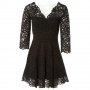 УНИКАЛНО КРАСИВА черна дантелена рокля със 7/8 дължина на ръкава , снимка 1