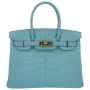 Hermés mini kelly дамска чанта висок клас реплика baby blue crocodile, снимка 1