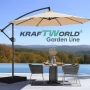 Висящ градински чадър Monaco 3м KraftWorld | Соларено LED осветление | Бежов Лукс | 220g/m², снимка 3