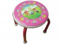 Табуретка детска с метални крака и картинка в розово, снимка 1 - Мебели за детската стая - 32482624