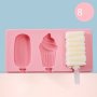 Силиконова форма за сладолед за многократна употреба с пластмасови дръжки, снимка 7