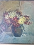 Маслен натюрморт "Хризантеми"-Худ. Делчо Станев , снимка 3