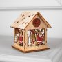 3197 Светеща дървена коледна къщичка за декорация, 11 см, снимка 2
