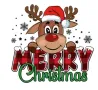 Сладко еленче елен елф Merry Christmas Коледна термо щампа апликация картинка за дреха лепенка, снимка 1