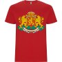 Нова мъжка тениска Герб, България в червен цвят 