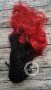 Естествена Луксозна Омбре -Черно и Ярко Червено Цветово Преливане Опашка с Щипка Код С302, снимка 4