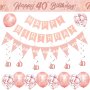 Декорация за рожден ден за жени-розово злато /без цифри/, снимка 1 - Декорация за дома - 43112043