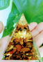 Оргонова Пирамида - Символ Лотос Естествен кристал, Тигрово Око, снимка 1