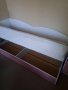 Легло с матрак 90/200 +2 гардероба 160/60см и 150/40см бял-розов гланцц, снимка 2