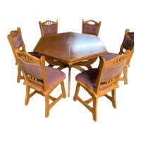 Комплект трапезна маса с 6 бр. столове, снимка 1 - Маси - 43301008