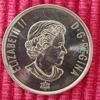 25 цента,150 години юбилей Канада,Кралица Елизабет ll. , снимка 3 - Нумизматика и бонистика - 38084004