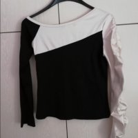 Блуза със сатенен ръкав, снимка 2 - Блузи с дълъг ръкав и пуловери - 28818339