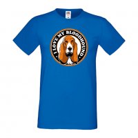 Мъжка тениска I Love My Bloodhound 1 Dog,Куче, животно,подарък,изненада, снимка 4 - Тениски - 36932864
