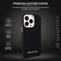 Нов Защитен кожен черен калъф кейс гръб за телефон iPhone 13 Pro 6.1 инча Айфон Защита, снимка 2 - Калъфи, кейсове - 38535149