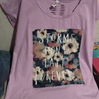 Блуза със флорални мотиви , снимка 3 - Тениски - 36425603