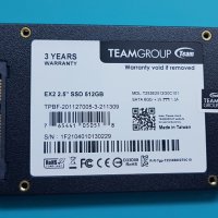 Solid State Drive (SSD)TEAM GROUP EX2 2.5", 512GB, SATA3, снимка 4 - Резервни части за телефони - 33466647