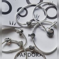Сребърни гривни с печат Pandora , снимка 1 - Гривни - 43985885