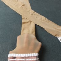 Поръчани -One Size нови телесни чорапи с ликра и бяла ластична лента, снимка 6 - Бельо - 43979413