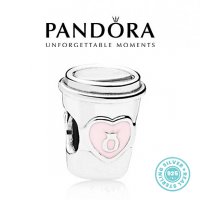 Талисман Pandora сребро 925 Take a Break Coffee Cup Charm. Колекция Amélie, снимка 1 - Гривни - 38165383
