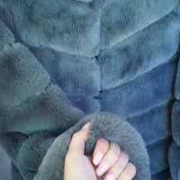 Палто с естествен косъм от чинчила, снимка 12 - Палта, манта - 43780571