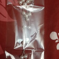 Перлена брошка на паун+висящи перлени обеци, снимка 2 - Бижутерийни комплекти - 35211385