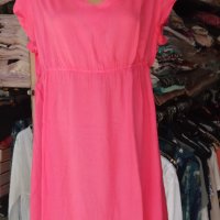 Цикламена рокля с висока талия, подходяща и за бременни  - размер Л/ХЛ, снимка 2 - Рокли - 37497768