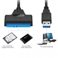 USB 3.0 / 22 pin SATA конвертор за 2,5 хардиск за лаптоп компютър HDD, снимка 2 - Кабели и адаптери - 20954770
