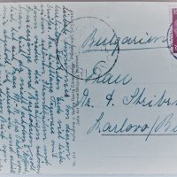 Стара черно-бяла картичка Егерн 1934, снимка 2 - Филателия - 44110596