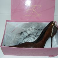 Patrizia Rigotti обувки висок ток, 10см, кожа и текстил – 38 номер, 258мм, снимка 13 - Дамски елегантни обувки - 28750757