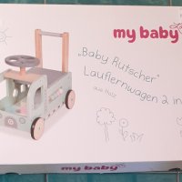 Дървена бебешка количка за бутане с проходилка 2х1, снимка 1 - Детски колички - 43879829