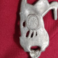 Старинна лъжица от релефен калай/маркировка ангел, снимка 3 - Антикварни и старинни предмети - 40845448