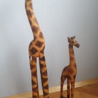 Дървени африкански фигури на жирафи, снимка 7 - Антикварни и старинни предмети - 43900744