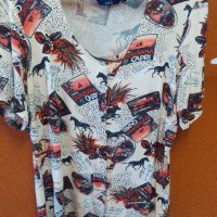 Лятна блузка с копчета и свеж принт, снимка 8 - Ризи - 33510081