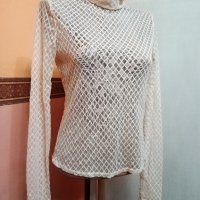 Красива Тюлена Блуза с лъскави камъчета. Код 2157, снимка 9 - Блузи с дълъг ръкав и пуловери - 44069432
