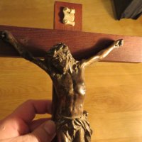Стар кръст разпятие Христово, Исус Христос 31х 23см, снимка 3 - Антикварни и старинни предмети - 35483570