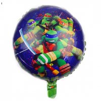 Костенурките Нинджа Кръгъл балон фолио фолиев хелий или въздух парти рожден ден, снимка 1 - Други - 26560067