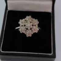 Дамски златен пръстен с брилянти(тотал 1,4 карата)бяло злато 18к., снимка 1 - Пръстени - 38897469