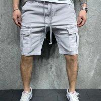 Улични мъжки къси ежедневни карго панталони с много джобове, 4цвята - 023, снимка 5 - Къси панталони - 40851314