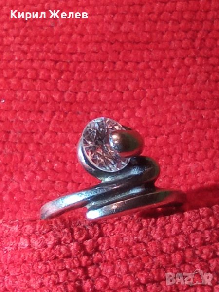 АВТОРСКИ СКЪПОЦЕНЕН СРЕБЪРЕН ПРЪСТЕН с ПЕЧАТ на БИЖУТЕРА и БРИЛЯНТНО ФАСЕТИРАН ИСКРЯЩ ЦИРКОН 36127, снимка 1