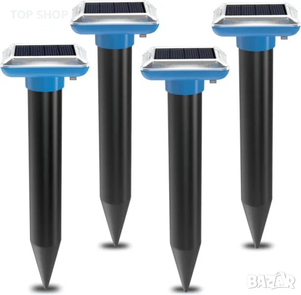 Соларен репелент за къртици, ултразвуков, водоустойчив, 4 бр., снимка 1