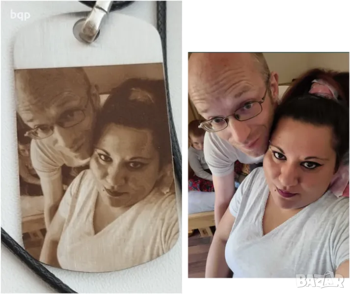 Гравиране на снимки или текст на медальон,войнишка плочка., снимка 1