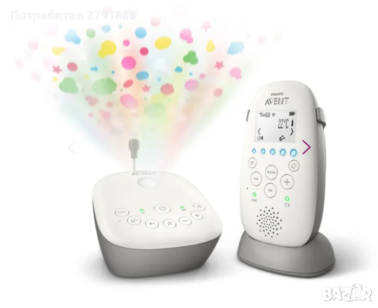 Philips Avent Premium Премиум аудио бебефон DECT SCD733/26, снимка 1